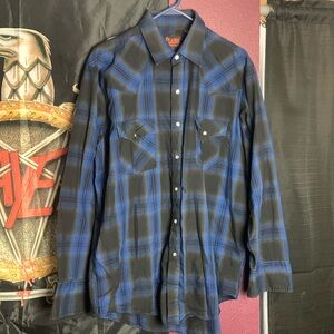 PLAINS WESTERN WEAR BUTTON DOWN SHIRT size L